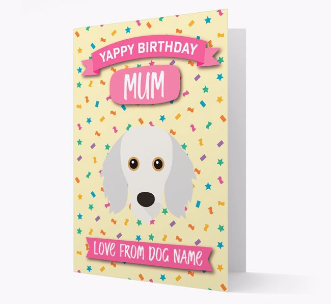 Personalised Card 'Yappy Birthday Mum' with {breedCommonName} Icon